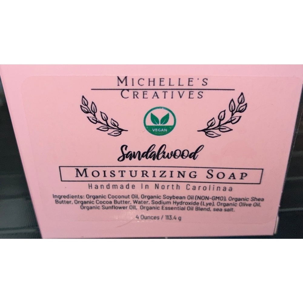 Michelle's Creatives Sandalwood Moisturizing Soap Unisex 4oz New Vegan Handmade